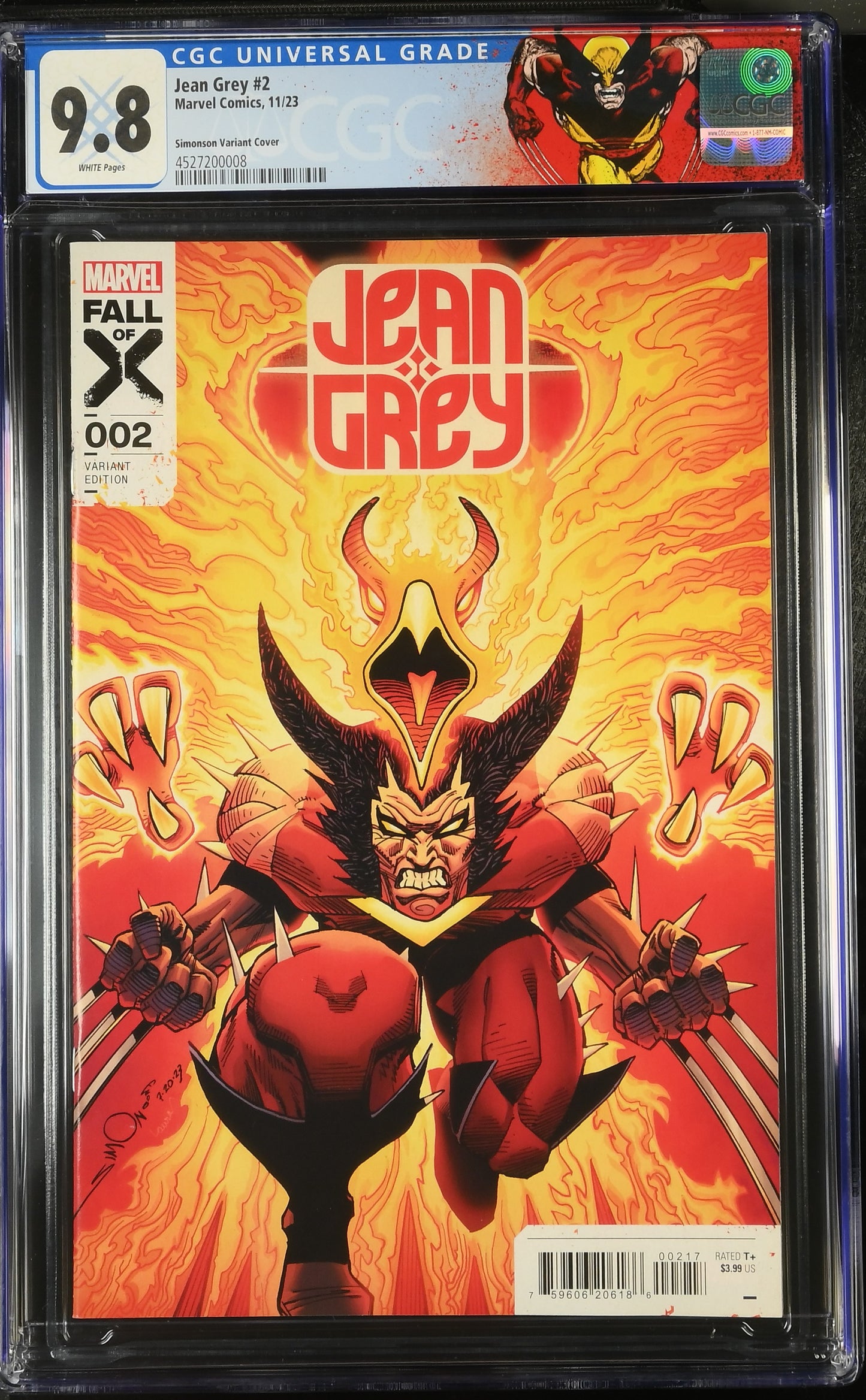 Jean Grey #2 CGC 9.8 * Walt Simonson 1:50 Variant