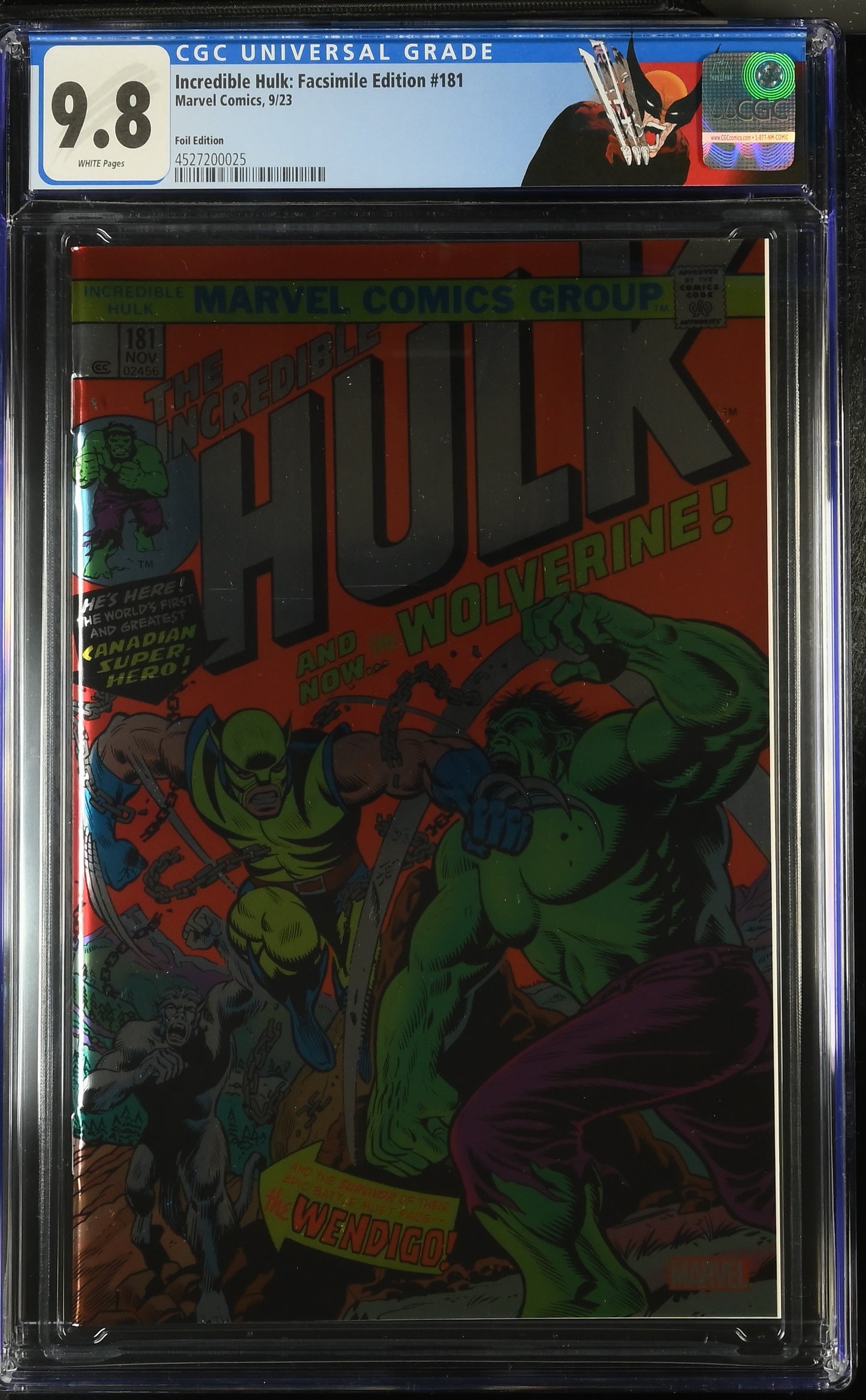 Incredible Hulk: Facsimile Edition #181 CGC 9.8 * Foil Variant