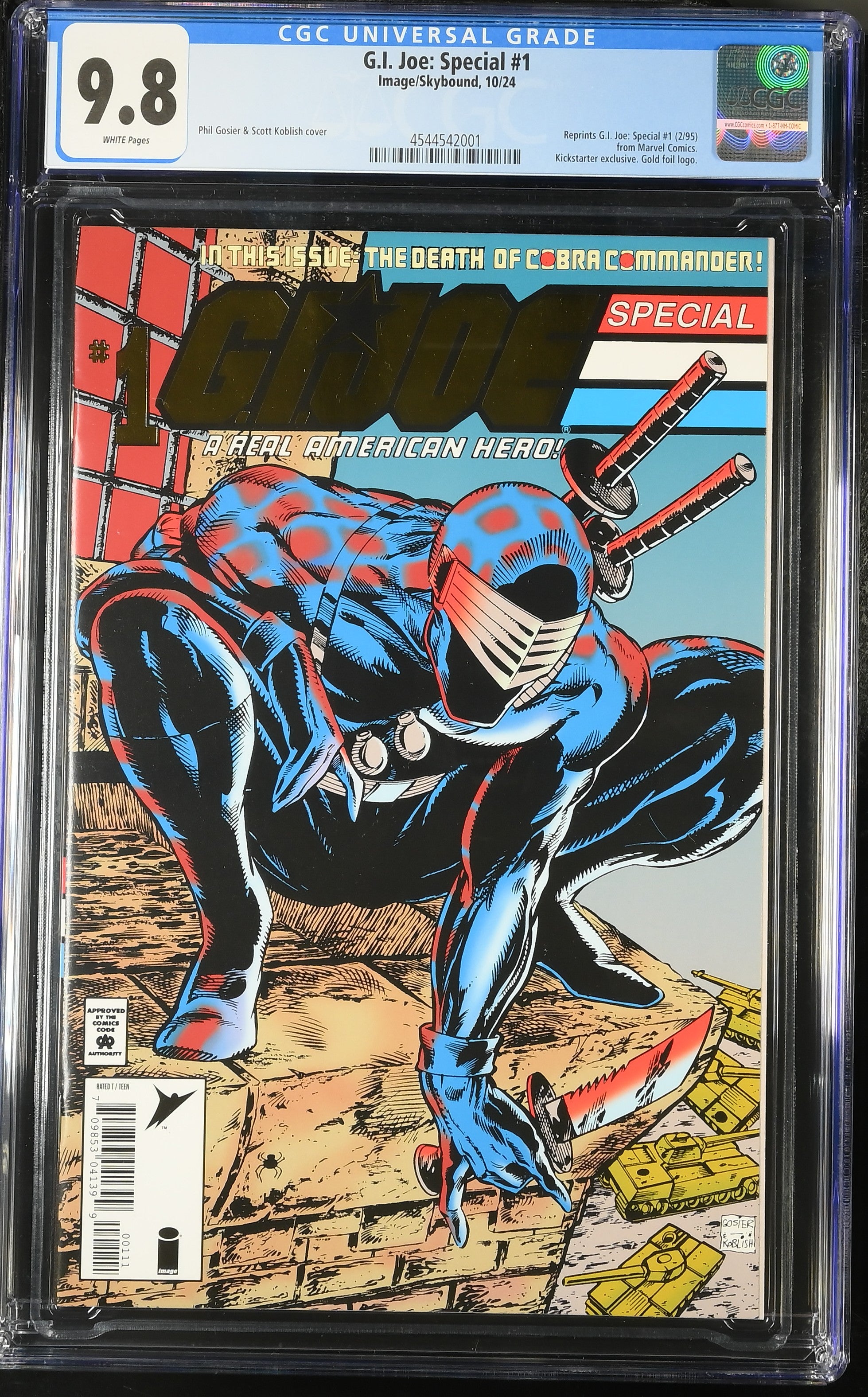 G.I. Joe: Special #1 CGC 9.8 * Kickstarter exclusive Gold foil