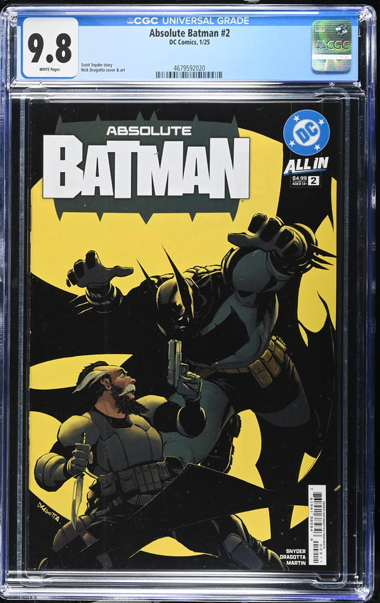 ABSOLUTE BATMAN #2 CGC 9.8 * 1st Print Cover A Nick Dragotta