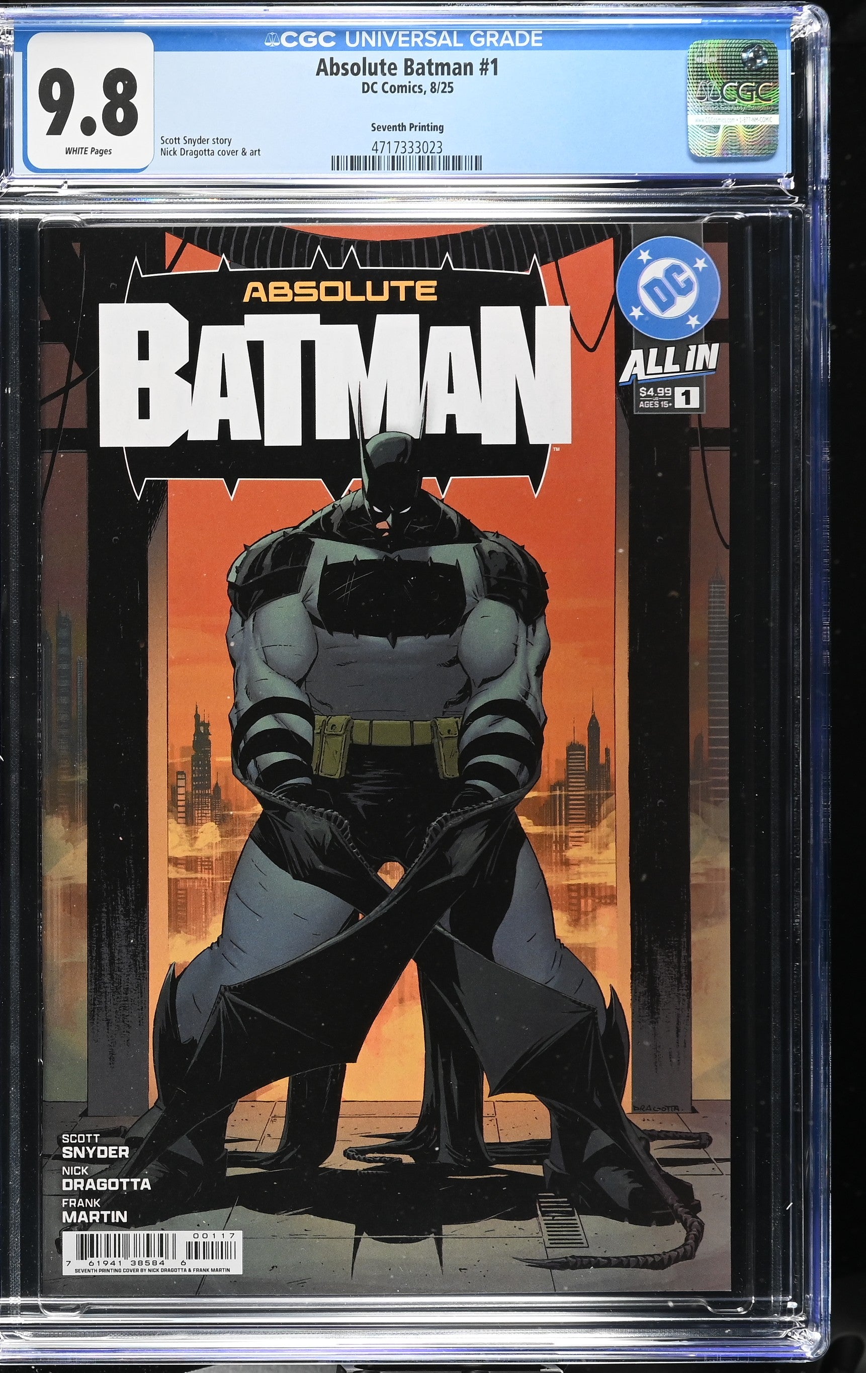 ABSOLUTE BATMAN #1 CGC 9.8 * 7th Print Cover A Nick Dragotta – FOC