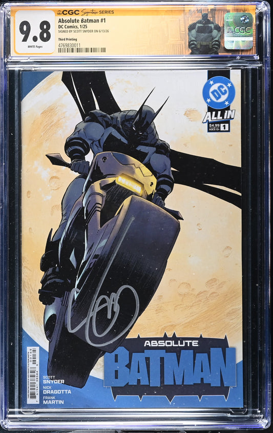 Absolute Batman #1 CGC SS 9.8 * 3rd Print Signed Scott Snyder
