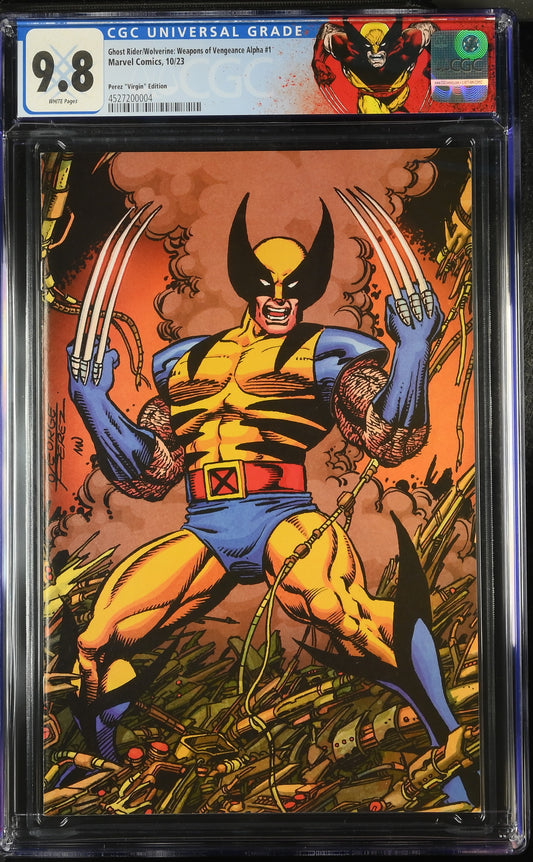 Ghost Rider/Wolverine: Weapons of Vengeance Alpha #1 CGC 9.8 * 1:100 George Perez Virgin Variant