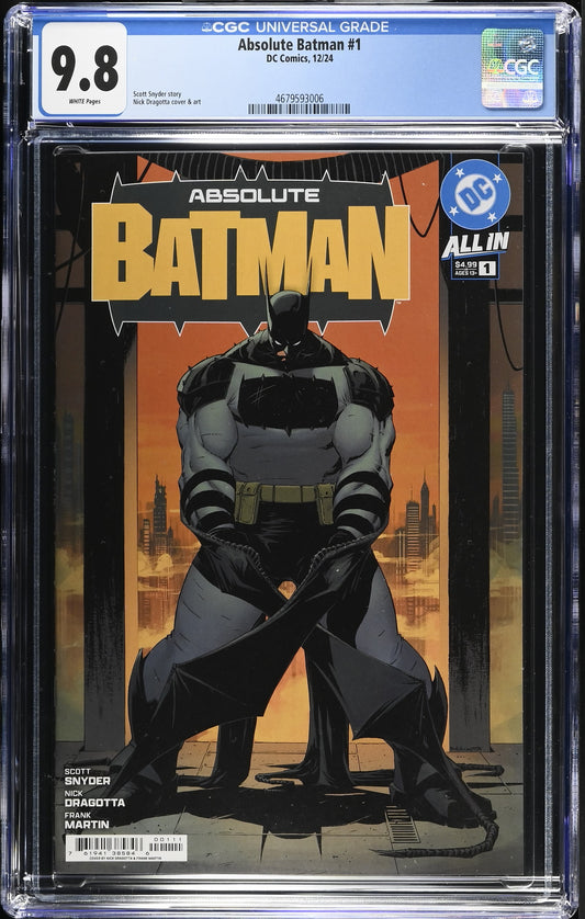 ABSOLUTE BATMAN #1 CGC 9.8 * 1st Print Cover A Nick Dragotta