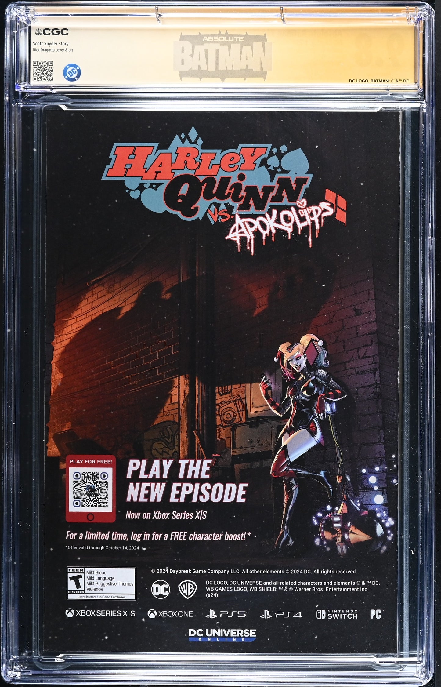 Absolute Batman #1 CGC SS 9.8 * 3rd Print  Signed Scott Snyder