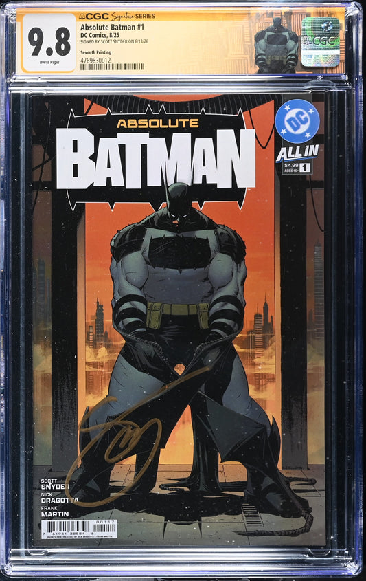 Absolute Batman #1 CGC SS 9.8 * 7th Print Signed Scott Snyder