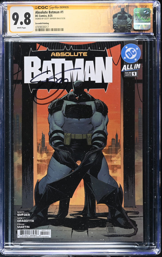 Absolute Batman #1 CGC SS 9.8 * 7th Print  Signed Scott Snyder