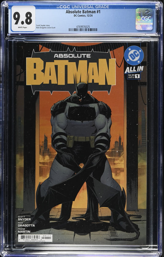 Absolute Batman #1 CGC 9.8 * 1st Print Cover A Dragotta